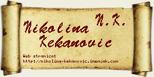 Nikolina Kekanović vizit kartica